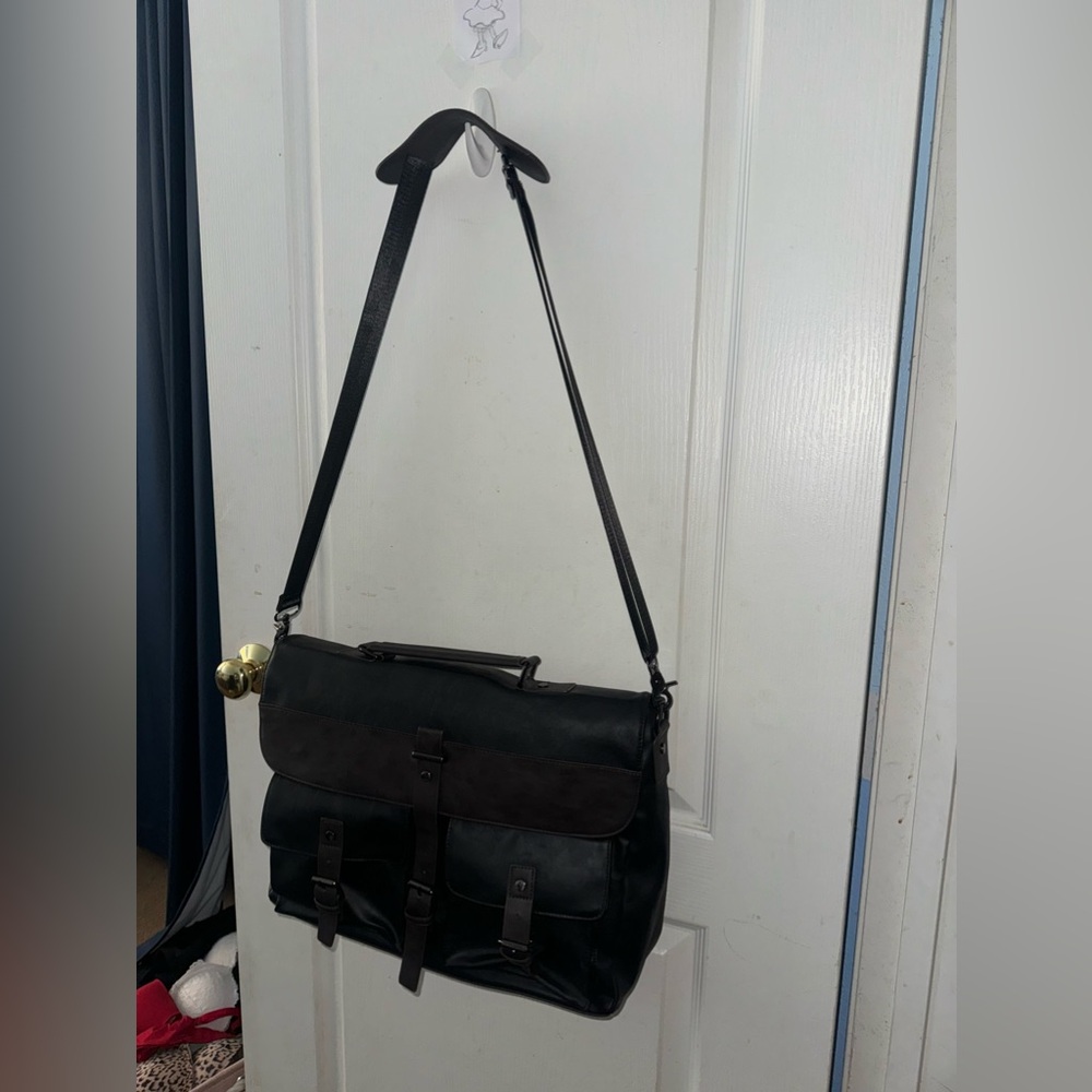 Black Tote / Messenger Leather Bag